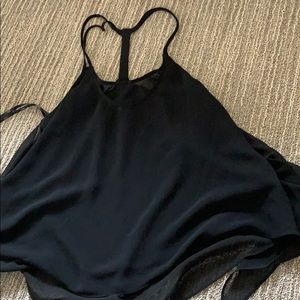 Black strappy top with back detailing